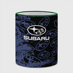 Кружка 3D Subaru Pattern спорт, цвет: 3D-зеленый кант — фото 2