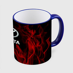 Кружка 3D Toyota Red Fire, цвет: 3D-синий кант