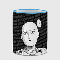 Кружка 3D One Punch Man - Сайтама Ванпанчмен, цвет: 3D-небесно-голубой кант — фото 2