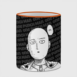 Кружка 3D One Punch Man - Сайтама Ванпанчмен, цвет: 3D-оранжевый кант — фото 2