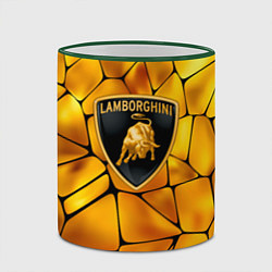 Кружка 3D Lamborghini Gold плиты, цвет: 3D-зеленый кант — фото 2