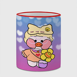 Кружка 3D УТЯ ЛАЛАФАНФАН СЕРДЕЧКИ, цвет: 3D-красный кант — фото 2