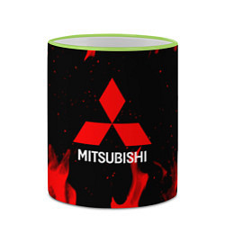 Кружка 3D Mitsubishi Red Fire, цвет: 3D-светло-зеленый кант — фото 2