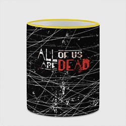 Кружка 3D Мы все мертвы All of Us Are Dead, цвет: 3D-желтый кант — фото 2