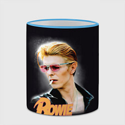 Кружка 3D David Bowie Smoking, цвет: 3D-небесно-голубой кант — фото 2