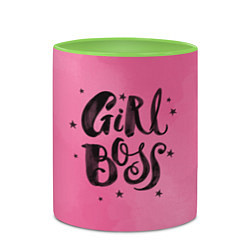 Кружка 3D Girl Boss!, цвет: 3D-белый + светло-зеленый — фото 2