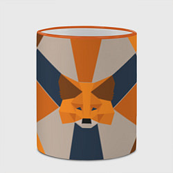 Кружка 3D Metamask Крипто лиса, цвет: 3D-оранжевый кант — фото 2