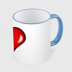 Кружка цветная Сердце большое мультяшное