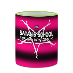 Кружка 3D Satan school for bad boys and girls pink, цвет: 3D-светло-зеленый кант — фото 2