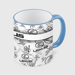 Кружка 3D LEXUS BIG EMBLEMA PATTERN, цвет: 3D-небесно-голубой кант