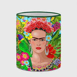 Кружка 3D Фрида Кало Мексика Художник Феминист 3D, цвет: 3D-зеленый кант — фото 2