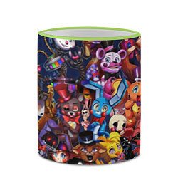 Кружка 3D Cute Fnaf Pattern, цвет: 3D-светло-зеленый кант — фото 2