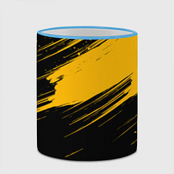 Кружка 3D Black and yellow grunge, цвет: 3D-небесно-голубой кант — фото 2