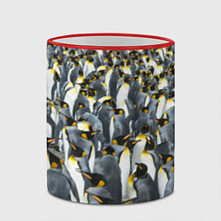 Кружка 3D Пингвины Penguins, цвет: 3D-красный кант — фото 2