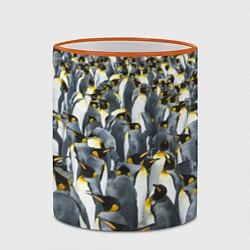 Кружка 3D Пингвины Penguins, цвет: 3D-оранжевый кант — фото 2