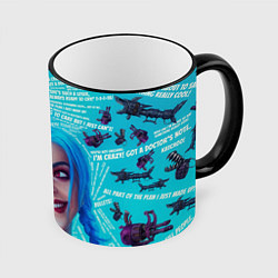 Кружка 3D БЕЗУМНАЯ ДЖИНКС CRAZY JINX, цвет: 3D-черный кант