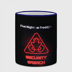 Кружка 3D Five Nights at Freddys: Security Breach logo, цвет: 3D-синий кант — фото 2