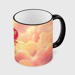 Кружка 3D Жираф на воздушном шаре, цвет: 3D-черный кант