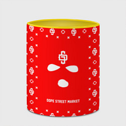 Кружка 3D Узор Red Phantom Ski Mask Dope Street Market, цвет: 3D-белый + желтый — фото 2