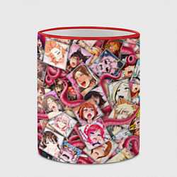 Кружка 3D Ахегао с щупальцами в цвете, цвет: 3D-красный кант — фото 2