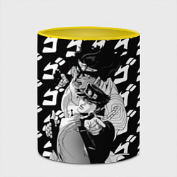 Кружка 3D ДЖОТАРО Куджо JOJO жожо, цвет: 3D-белый + желтый — фото 2