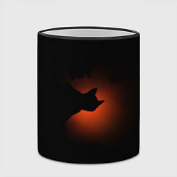 Кружка 3D Кошка и закат, цвет: 3D-черный кант — фото 2