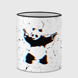 Кружка 3D Banksy Panda with guns Бэнкси, цвет: 3D-черный кант — фото 2