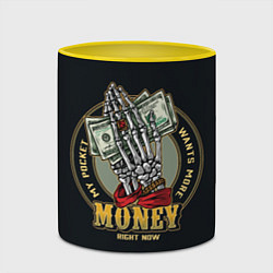 Кружка 3D MONEY мой карман хочет больше, цвет: 3D-белый + желтый — фото 2