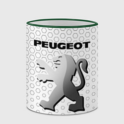 Кружка 3D PEUGEOT Соты, цвет: 3D-зеленый кант — фото 2