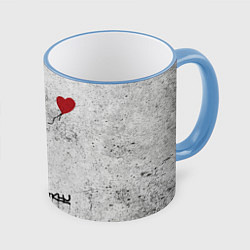 Кружка 3D Бэнкси Всегда есть надежда There is Always Hope Ba, цвет: 3D-небесно-голубой кант