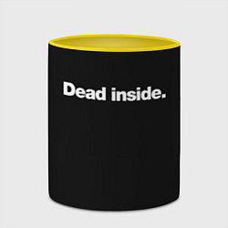 Кружка 3D Dead Inside Надпись, цвет: 3D-белый + желтый — фото 2