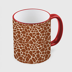 Кружка 3D Шкура Жирафа - Giraffe, цвет: 3D-красный кант