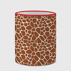 Кружка 3D Шкура Жирафа - Giraffe, цвет: 3D-красный кант — фото 2