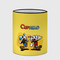 Кружка 3D Cuphead and Mugman Чашечки, цвет: 3D-черный кант — фото 2