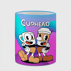 Кружка 3D Кружечки Cuphead, цвет: 3D-небесно-голубой кант — фото 2