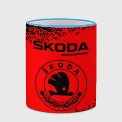Кружка 3D SKODA Autosport Арт, цвет: 3D-небесно-голубой кант — фото 2