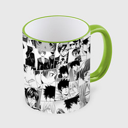 Кружка 3D Psycho Pass pattern, цвет: 3D-светло-зеленый кант