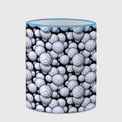 Кружка 3D Волейбольные Мячи Volleyballs, цвет: 3D-небесно-голубой кант — фото 2