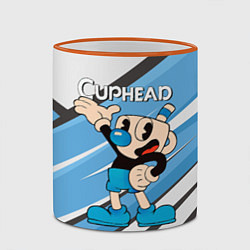 Кружка 3D Cuphead синяя чашечка, цвет: 3D-оранжевый кант — фото 2