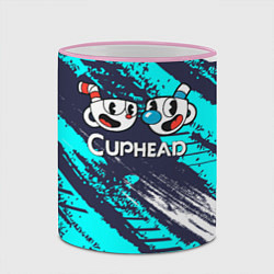 Кружка 3D Cuphead две чашечки, цвет: 3D-розовый кант — фото 2