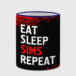 Кружка 3D Eat Sleep Sims Repeat Краска, цвет: 3D-синий кант — фото 2