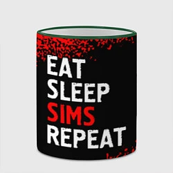 Кружка 3D Eat Sleep Sims Repeat Краска, цвет: 3D-зеленый кант — фото 2