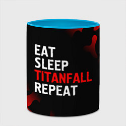 Кружка 3D Eat Sleep Titanfall Repeat Милитари, цвет: 3D-белый + небесно-голубой — фото 2