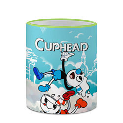 Кружка 3D Cuphead 2 чашечки, цвет: 3D-светло-зеленый кант — фото 2