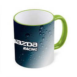 Кружка 3D MAZDA Racing Дождь, цвет: 3D-светло-зеленый кант
