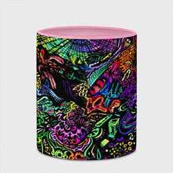 Кружка 3D Абстрактный узор Vanguard Fashion Неон, цвет: 3D-белый + розовый — фото 2