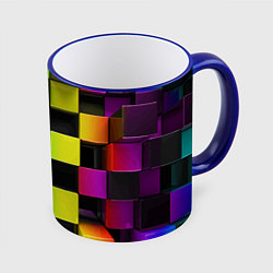Кружка 3D Colored Geometric 3D pattern, цвет: 3D-синий кант