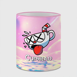 Кружка 3D Cuphead Разбитая чашечка, цвет: 3D-розовый кант — фото 2