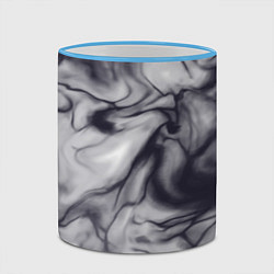 Кружка 3D Бело-черный тай-дай, цвет: 3D-небесно-голубой кант — фото 2