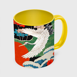 Кружка 3D Воспоминания об Японии, цвет: 3D-белый + желтый